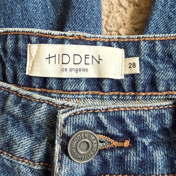 Hidden Nori Dark Wash Cuffed Wide Leg - Size 28 - Picture 3 of 8